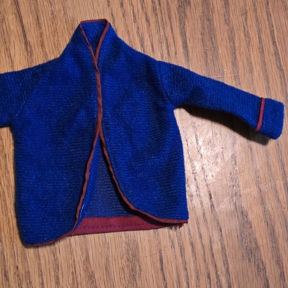 1991 Ken 665 Activewear Coat Robe Genuine Barbie Tag Blue Red No Rope - Picture 6 of 10